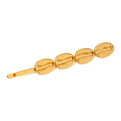 Stainless steel shell hair clip with bangs, high-end feel, ins metal hair accessories, broken hair clip at the back of the head