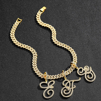 Hip hop accessories grass letter pendant melon seed buckle Cuban chain accessory