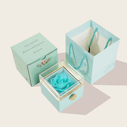 360° Flip Rose Gift Box Necklace Ring Gift Box For Women Girlfriend 2024 Hot Best Valentine Mother Day Birthday Gift Decoration