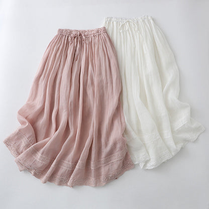 Fashionable Elastic Waist Double-layer Dress For Women