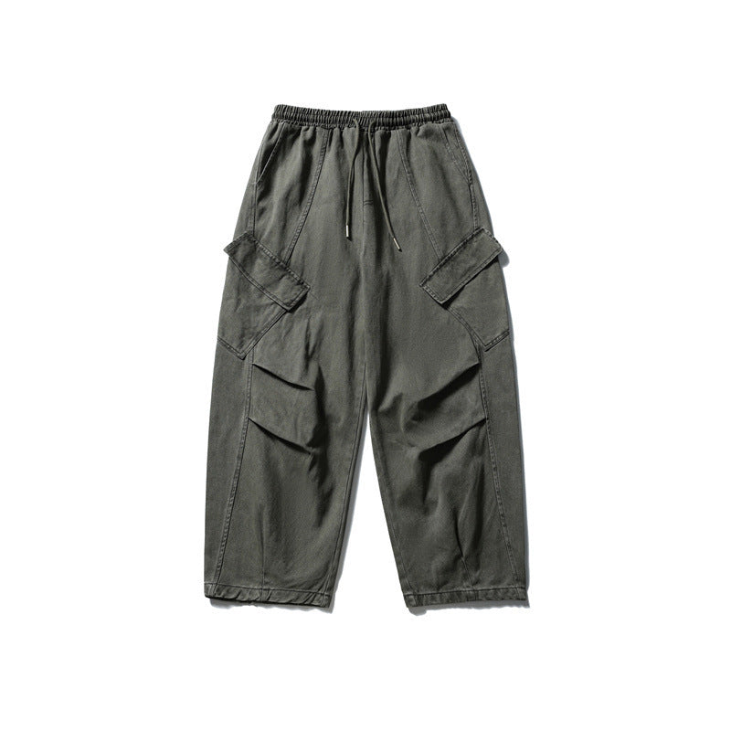 Japanese Retro Simple Solid Color Loose Overalls
