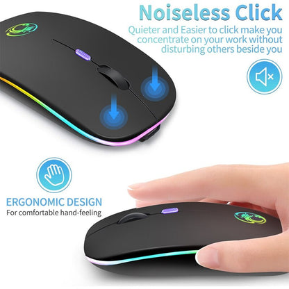 Wireless Mouse Bluetooth RGB Rechargeable Mouse Wireless Computer Silent Mause LED Backlit Ergonomic Gaming Mouse For Laptop PC