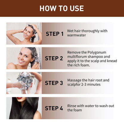 Polykum Multiflorum Repair Shampoo Natural Black Hair Moisturizing And Smoothing Shampoo