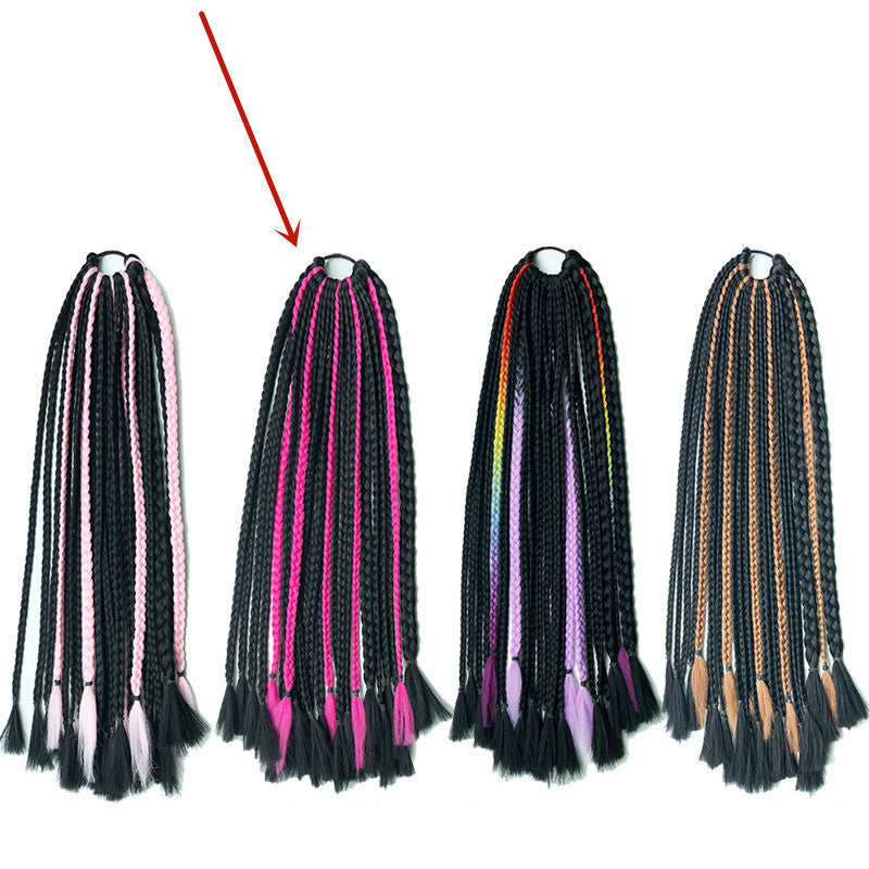Female African Braided Hair Hip Hop Colorful Wig