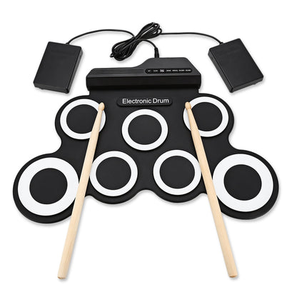 G3002 Portable Silicone 7 Pad Hand Roll Digital Drum Kit
