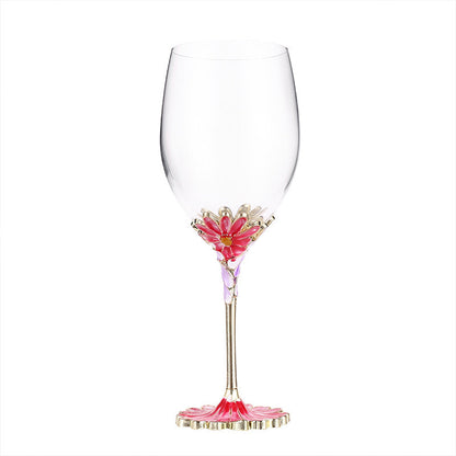 European enamel red wine glass gift cup