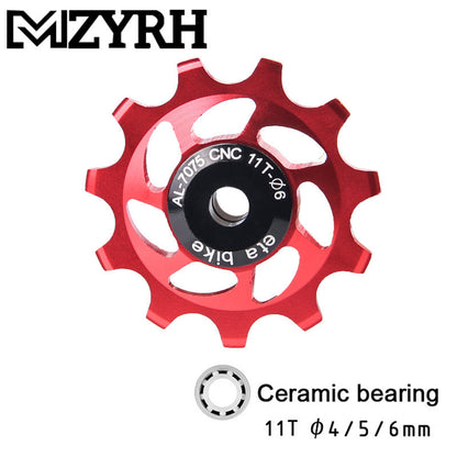 Mountain Bike Transmission Rear Dial Guide Wheel Ceramic Perlin Guide Wheel 11T Tooth Aluminum Alloy Tension Wheel
