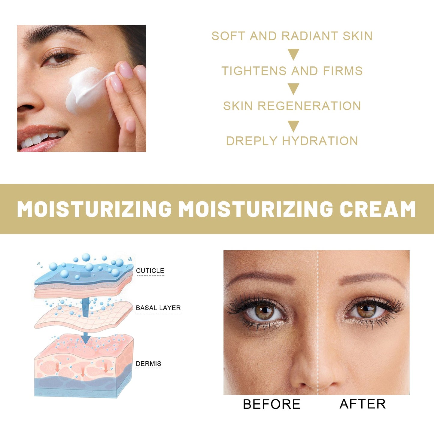Collagen Cream, Brightening Moisturizing Facial Skin And Smoothing Fine Lines Cream