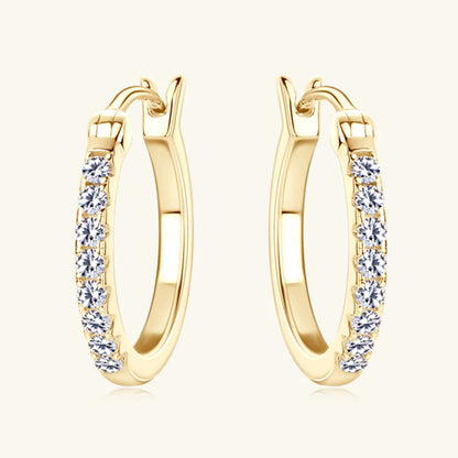 925 Sterling Silver Moissanite Huggie Earrings