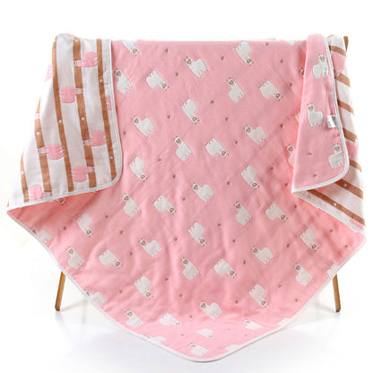 110*110cm Parent-child Baby Summer Bedding Sofa Quilt 100% Cotton Baby Blanket Child Quilt 6 Layers Muslin Swaddle for Newborns