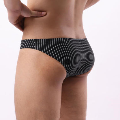 Men's Striped Low Waist Briefs Underwear