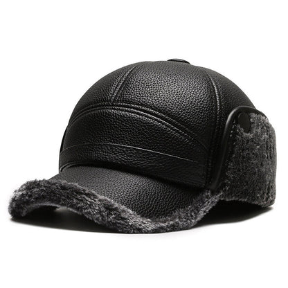 Men's Ear Protection Winter Warm Peaked Cap for Elderly