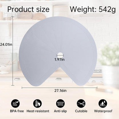 Lazy Susan Shelf Liner: Silicone, for Dual Tier Pie Cut Organizer, Non-Slip & Thermal Protection .2pcs
