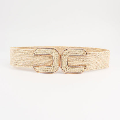 Women's Niche Straw Elastic Waistband