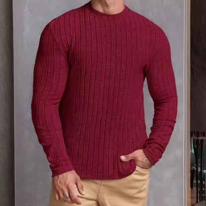 Casual Solid Color Round Neck Long Sleeve T-shirt