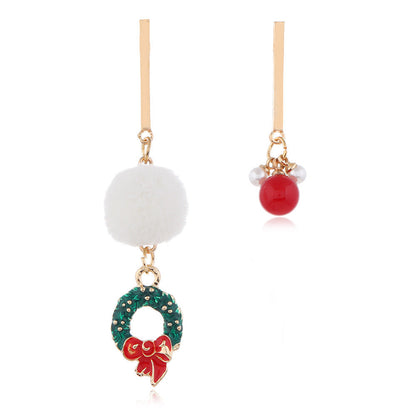 European American Christmas Snowflake Earrings