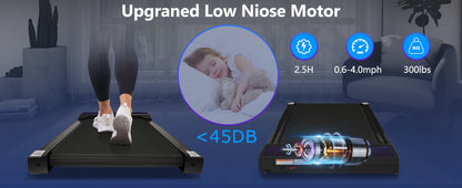 New 8.10 Walking Pad Under Home Desktop Treadmill -2.5HP Walking Treadmill 0.6-4MPH 300LBS Capacity Remote Control Battery
