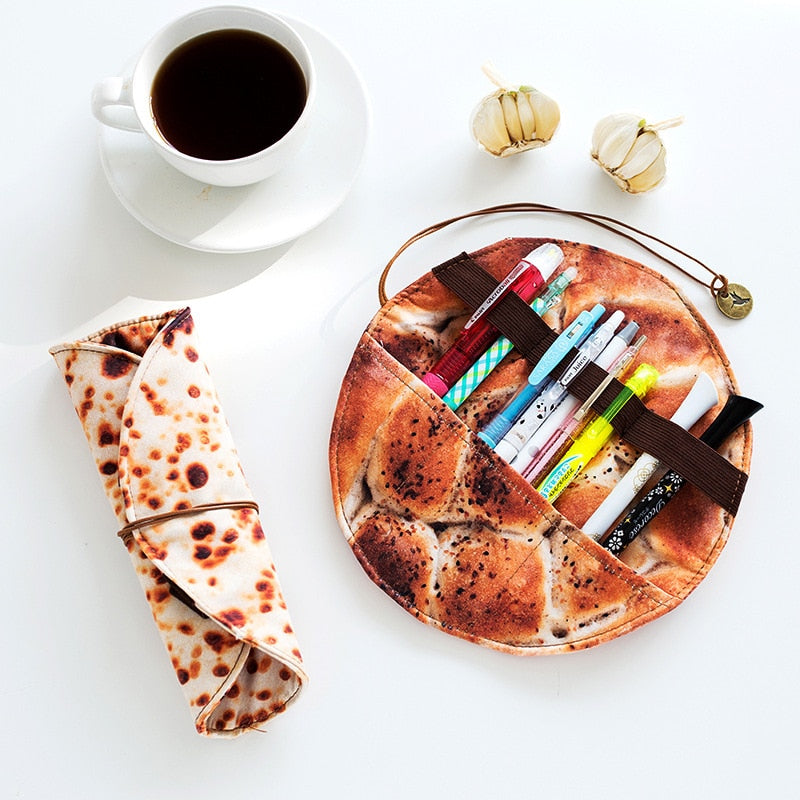 Stationery box fun pancake man student personality pencil case simulation pencil storage box