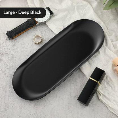 High-end Plate In Instagram Style Oval Stainless Steel Gold Mini Jewelry Tray Small Serving Tray