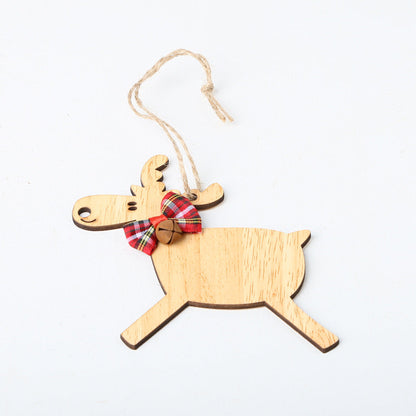 Wooden Laser Cut Christmas Elk Pendants