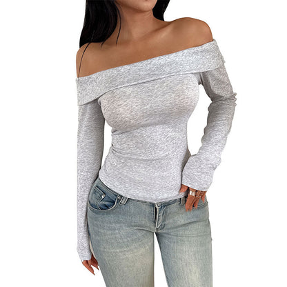 Slim Fit Spicy Girl One-Shoulder Top for Women