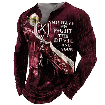 3D European American Sports Long Sleeve Shirt