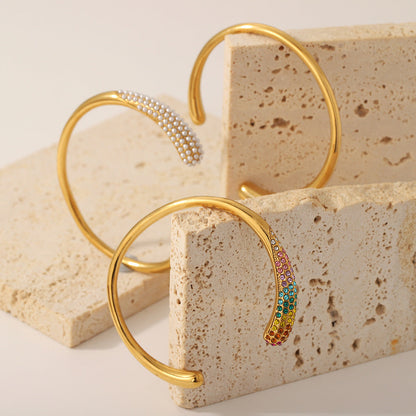 Colorful zirconium full diamond high-end fashion stainless steel casting bracelet bracelet bracelet accessories