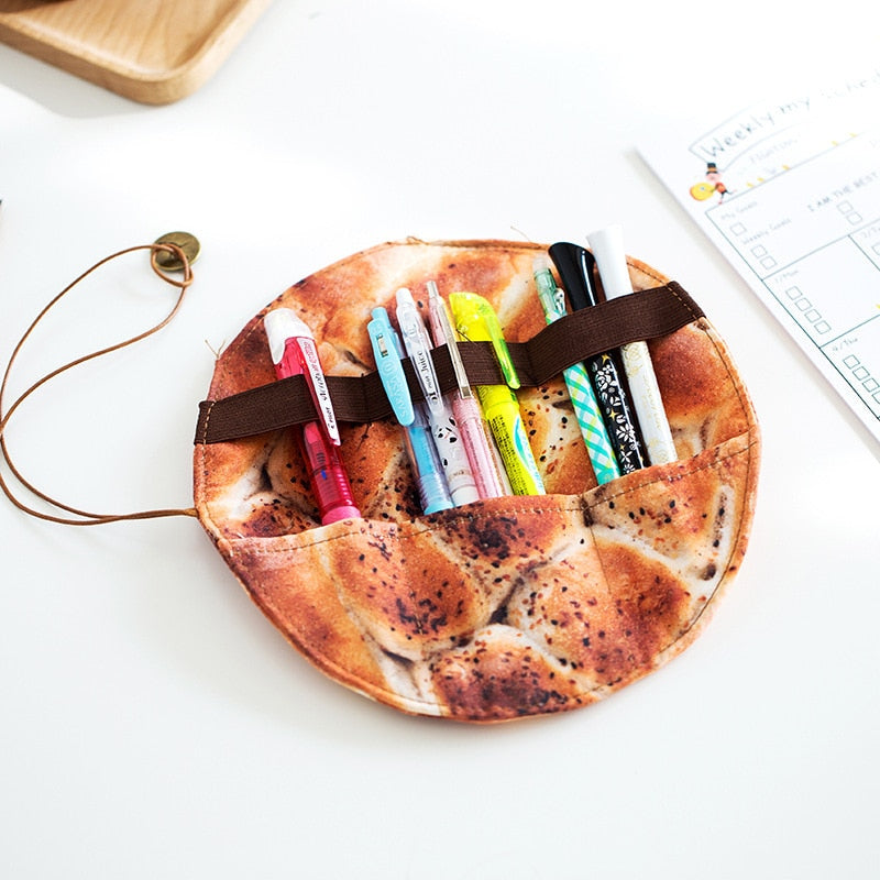 Stationery box fun pancake man student personality pencil case simulation pencil storage box