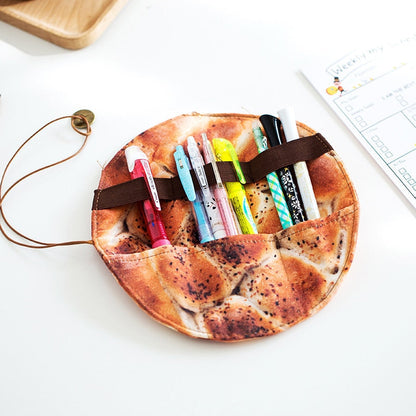 Stationery box fun pancake man student personality pencil case simulation pencil storage box