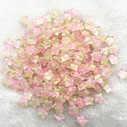 8mm Gold Pentagram Glaze Beads