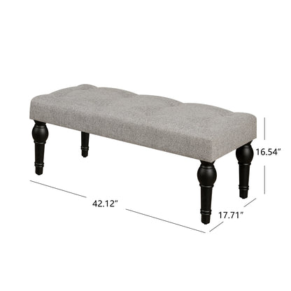 Ottoman Bench 4-thickened Roman Column Feet French Upholstered Bedside Bench For Bedroom Living Room Entryway