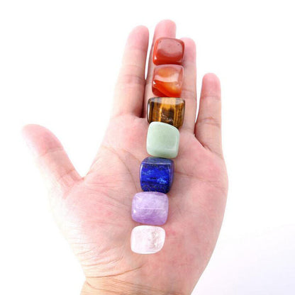 Seven Chakra Stone 7 Colors Set Yoga Chakra Irregular Reiki Healing Crystals Stone Polished Individual Stones Comfortable