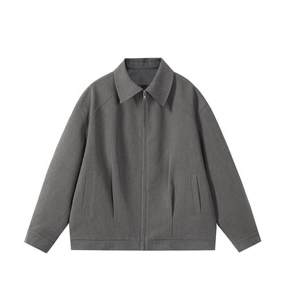 New Versatile Zipper Spring And Autumn Fashion Simple Jacket Coat Japanese Black