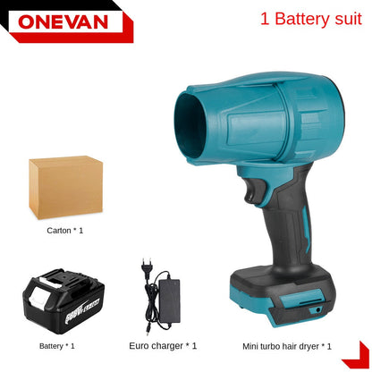 Brushless turbocharged storm blower and snow blower compatible with Makita battery 18V high power