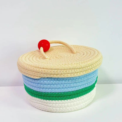 Home Cotton Weaving Storage Basket Ins Wind Vegetable Toy Storage Basket Living Room Miscellaneous Display Underwear Storage Basket