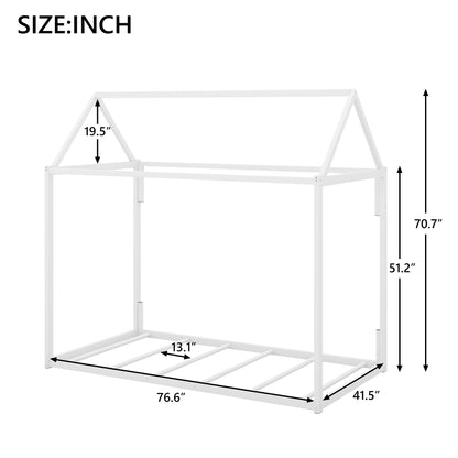 Metal House Shape Platform Bed   twin