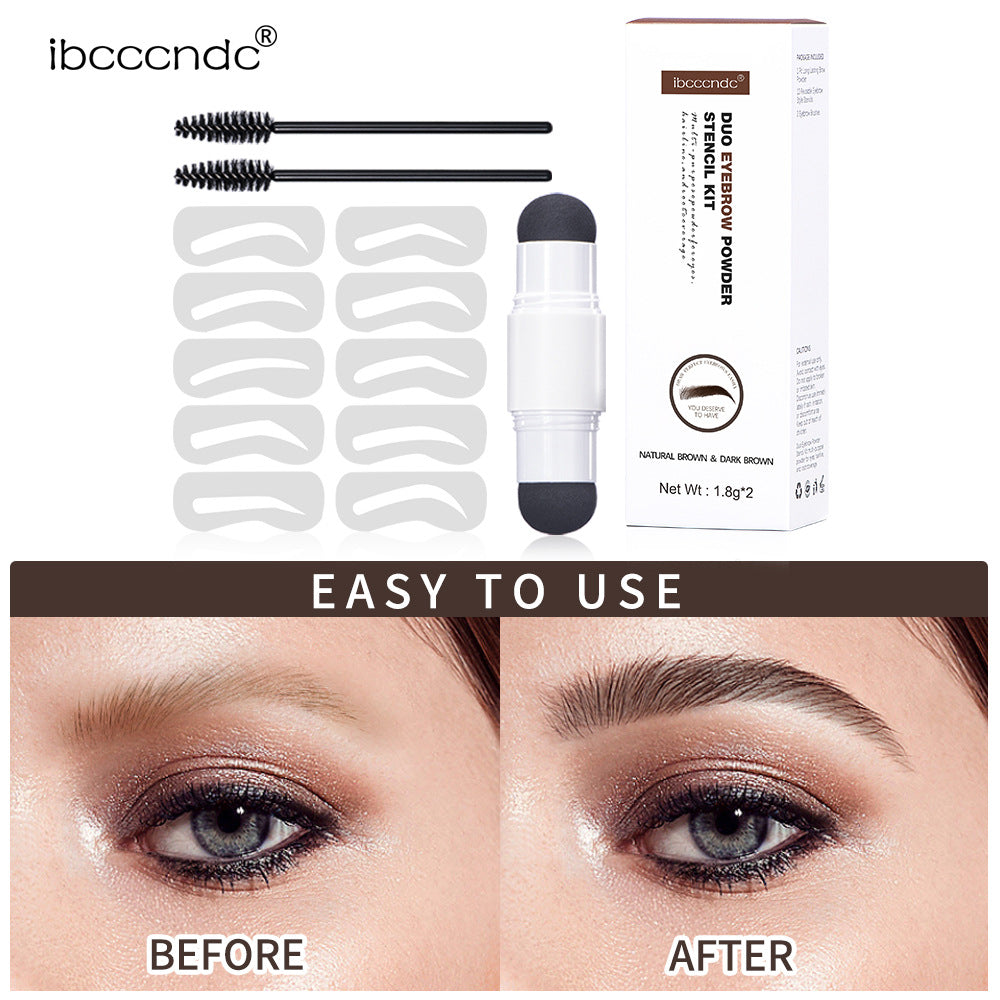 Ibcccndc Double-Headed Eyebrow Powder Stick White Tube Hairline Powder Dark Brown Eyebrow Card Eyebrow Powder Seal Eyebrow Pencil