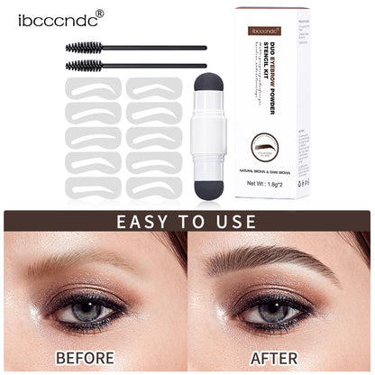 Ibcccndc Double-Headed Eyebrow Powder Stick White Tube Hairline Powder Dark Brown Eyebrow Card Eyebrow Powder Seal Eyebrow Pencil