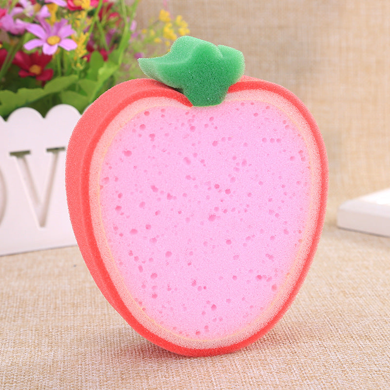 Fruit Sponge Dish Washing Brush Non-Stick Oil Kitchen Compressed Sponge Wipe Printing Household Brush Bowl Bath Absorbent Cotton