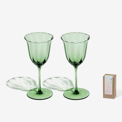 Vintage Green Red Wine Cup Glass Goblet Champagne Cup Cocktail Martini Glass  Home Drinking Utensils Crystal Cup