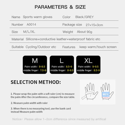 Outdoor warm cold windproof riding gloves touch screen windproof and anti-skid women's velvet full finger gloves