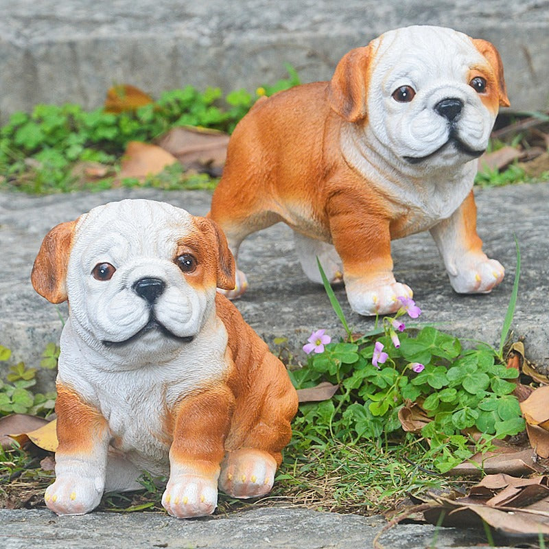 Bulldog ornament puppy resin