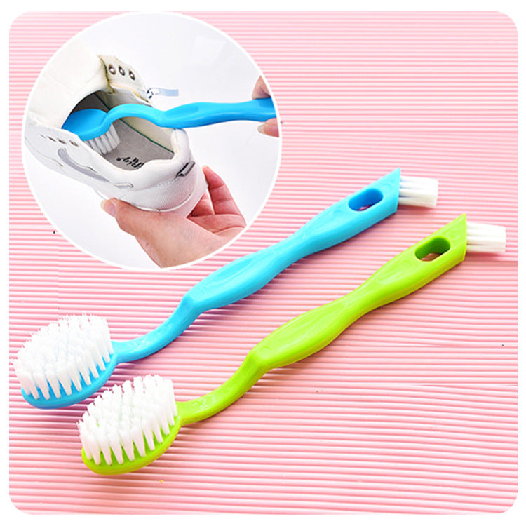 Multi-Function Double-Headed Long Handle Cleaning Shoe Washing Brush Plastic Shoe Inner Side Brush Decontamination Brush Toilet Cleaning