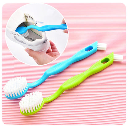 Multi-Function Double-Headed Long Handle Cleaning Shoe Washing Brush Plastic Shoe Inner Side Brush Decontamination Brush Toilet Cleaning