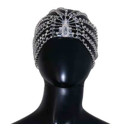 Rhinestone Bridal Headband Hat Forehead Hair Accessories Fashion Jewelry Wedding Crystal Head Chain Women Headpiece Gifts