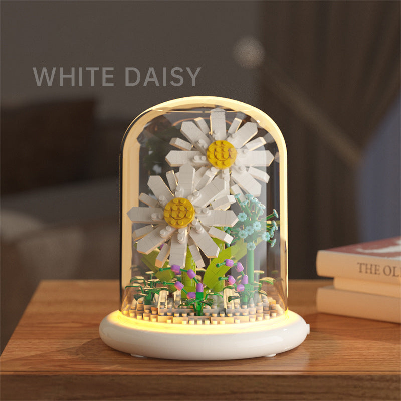 Building block flower simulation sunflower jasmine compatible with a certain high building block model toy