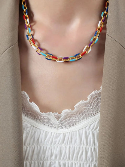 Niche Dripping Oil Titanium Steel Necklace Versatile Personalized Jewelry for Women