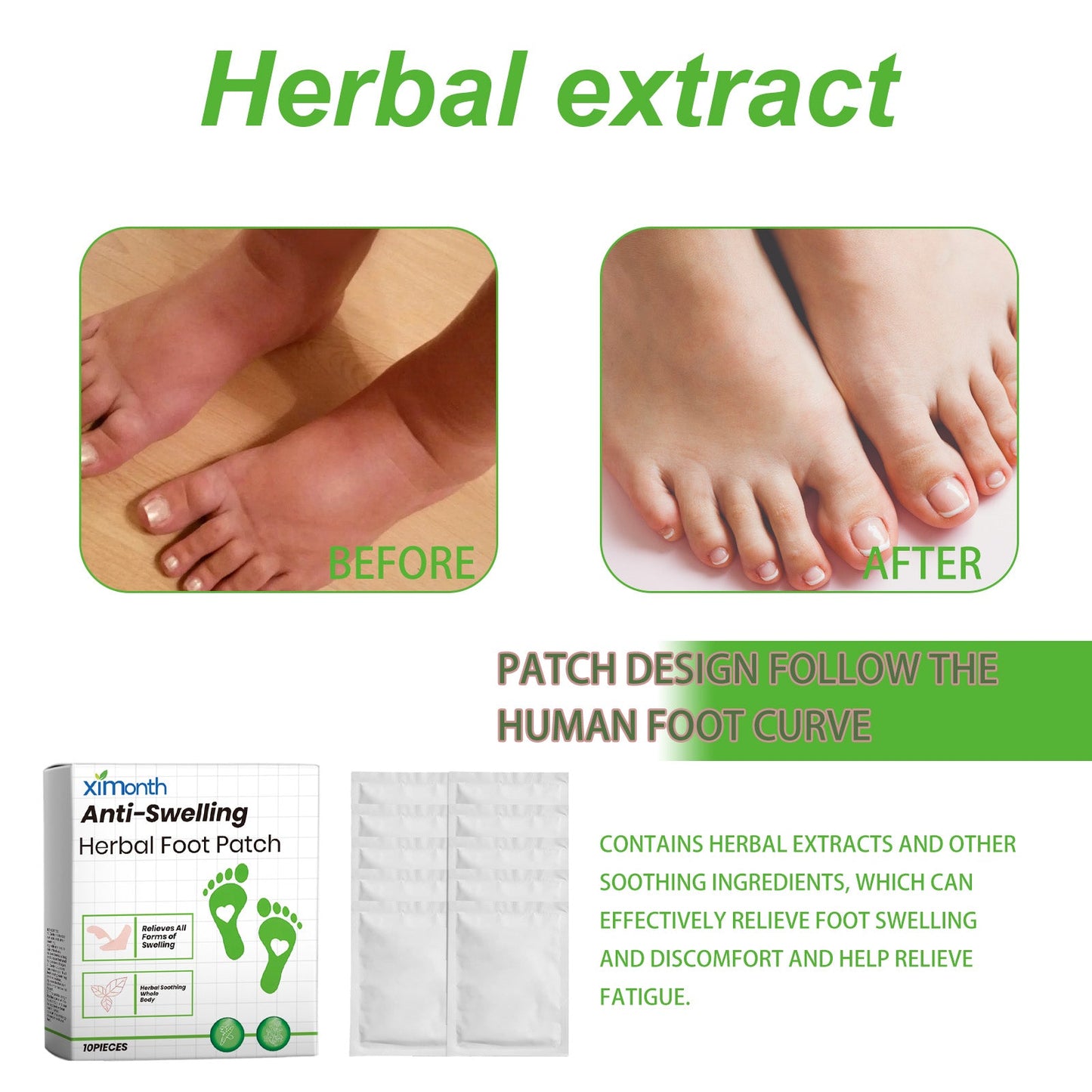 Anti-Swelling Herbal Foot Patch, Deep Cleansing Feet Relaxing Body Care Pads To Help You Sleep