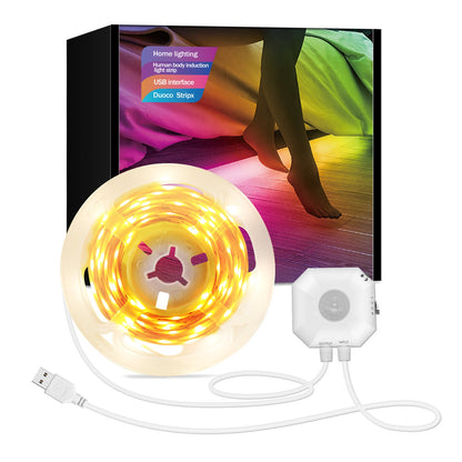 Colorful Bluetooth App Human Body Sensing Bedside Lamp with USB 5V 5050 Bedroom Induction