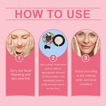 Mushroom Head Air Cushion Small Mushroom Air Cushion Easy To Apply Makeup Without Clogging Pores Moisturizing Natural Concealer